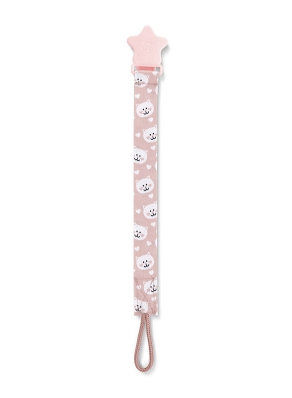 Babyjem Print Pacifier Holder, Newborn, Pink