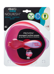 Vital Baby Nourish Power Suction Bowl, 3-Piece, Red/Pink