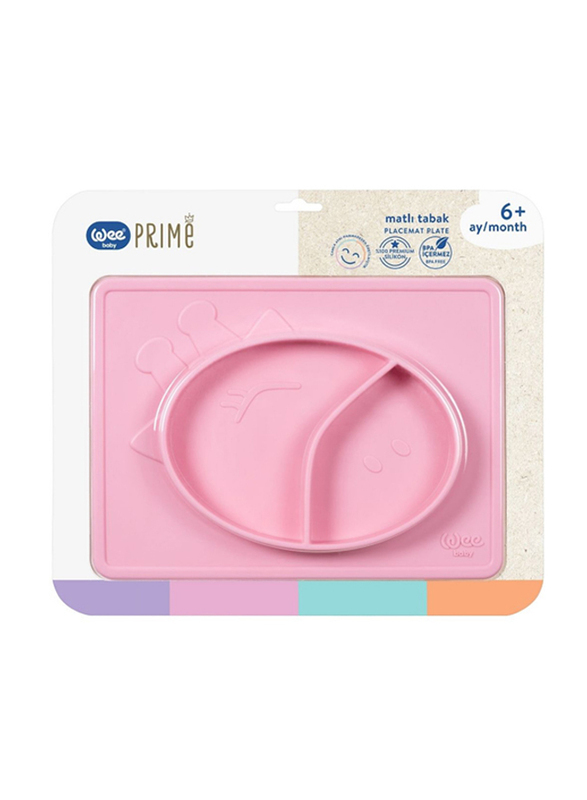 Wee Baby Silicone Placemat Plate, 6+ Months, Pink