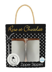 Rose et Chocolat Soft Soles Zipper Slippers, 0-6 Months, Grey