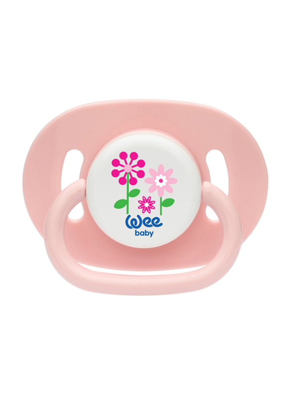 Wee Baby Opaque Oval Body Round Teat Soother, 6-18 Months, Pink