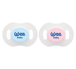 Wee Baby Soft Silicone Night Soother with Cap, 0-6 Months, Assorted Colour