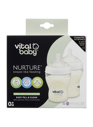 Vital Baby Nurture Breast Like Feeding Bottles 240ml, 2-Piece, Clear