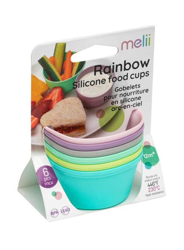 Melii Rainbow Silicone Food Cups, 2.8 oz, Multicolour