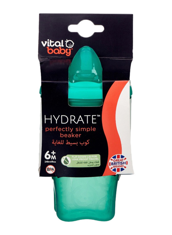 Vital Baby Hydrate Perfectly Simple Beaker 240ml, Green
