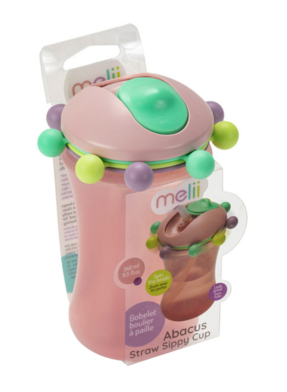 Melii Abacus Sippy Cup, 340ml, Pink