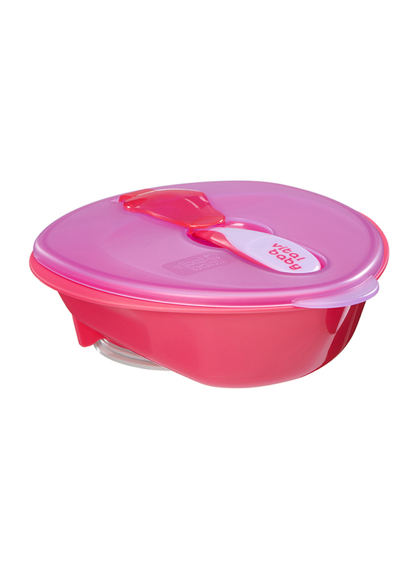Vital Baby Nourish Power Suction Bowl, 3-Piece, Red/Pink