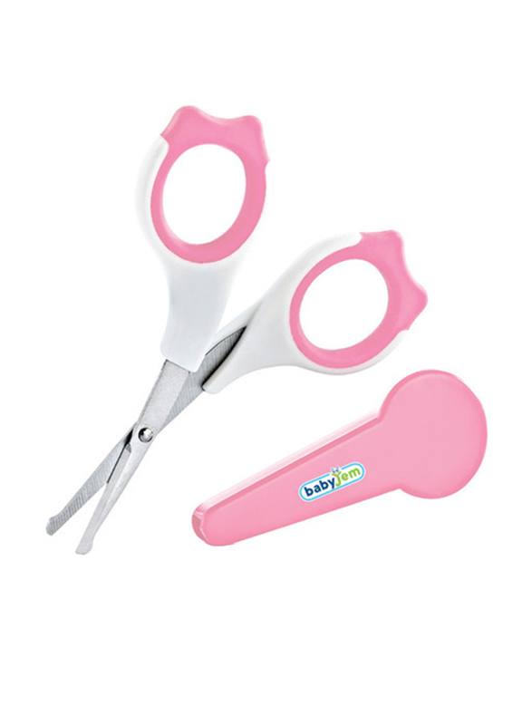 Babyjem 2-Piece Nail Scissors with Case Set for Babies, Newborn, Pink