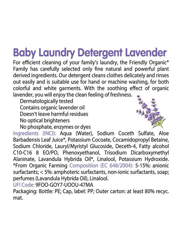 Friendly Organic 1000ml Lavender Baby Laundry Detergent, White
