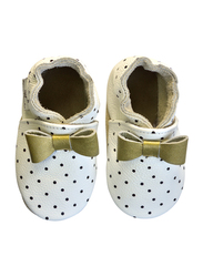 Rose et Chocolat Polka Dot Classic Shoes, 0-6 Months, White