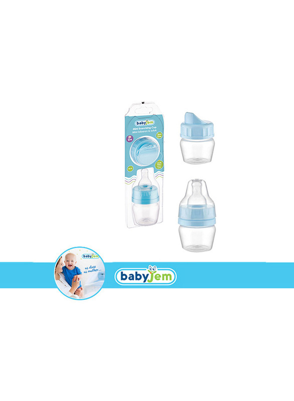 Babyjem Mini Exercising Cup & Bottle, 0+ Months, Blue