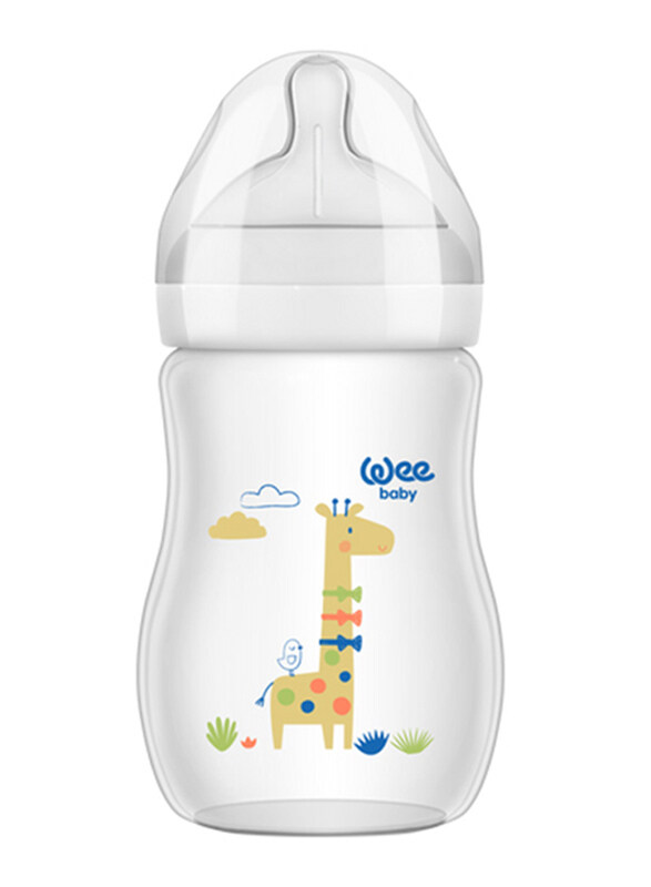 

Wee Baby PP Natural Feeling Wide Neck Feeding Bottle, 6-18 Months, 250ml, White