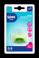 Wee Baby Opaque Body Orthodontical Soother, 0-6 Months, Assorted Colour