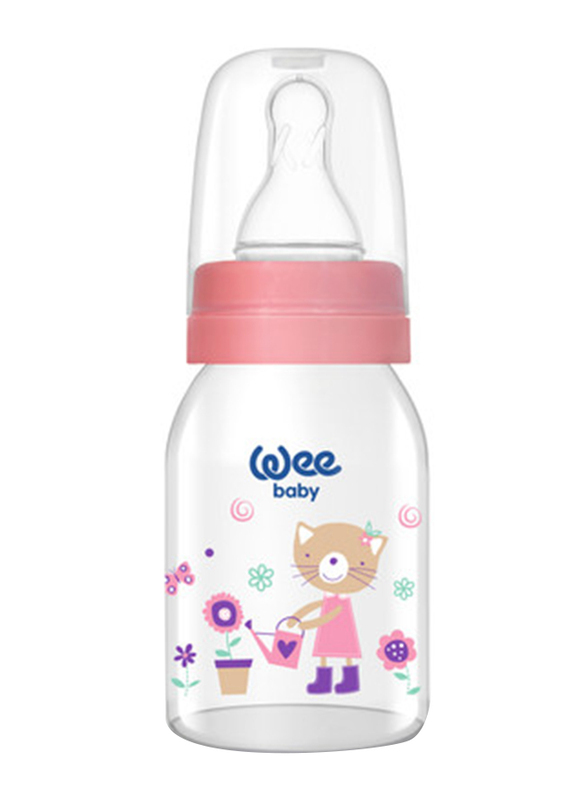 Wee Baby Glass Feeding Bottle, 0-6 Months, 125ml, White