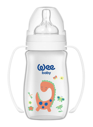 Wee Baby Classic Plus Wide Neck PP Bottle with Grip, 0-6 Months, 250ml, White Assorted Design