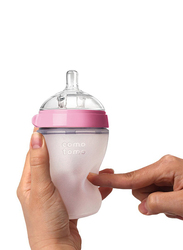 Comotomo Natural Feel Baby Bottle, Single Pack, 250ml, Pink/Clear
