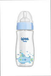 Wee Baby Patterned Classical Plus Wide Neck Glass Baby Feeding Bottle, 0-6 Months, 280ml, Assorted Colour