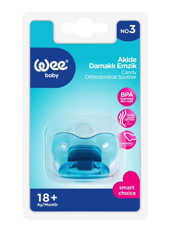 Wee Baby Candy Body Orthodontic Soother, 18+ Months, Blue