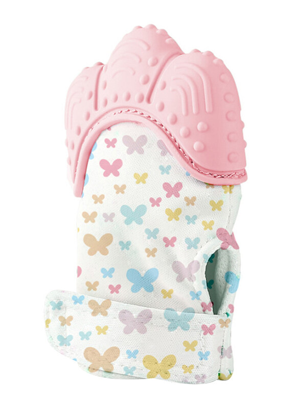 

Babyjem Baby Tooth Scarifying Gloves Butterfly, 3+ Months, Pink