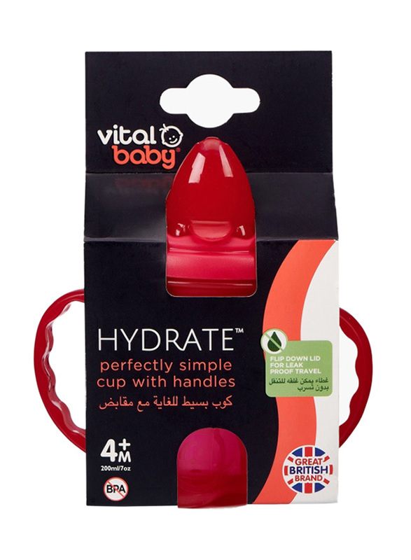 Vital Baby Hydrate Perfectly Simple Cup 200ml, Red