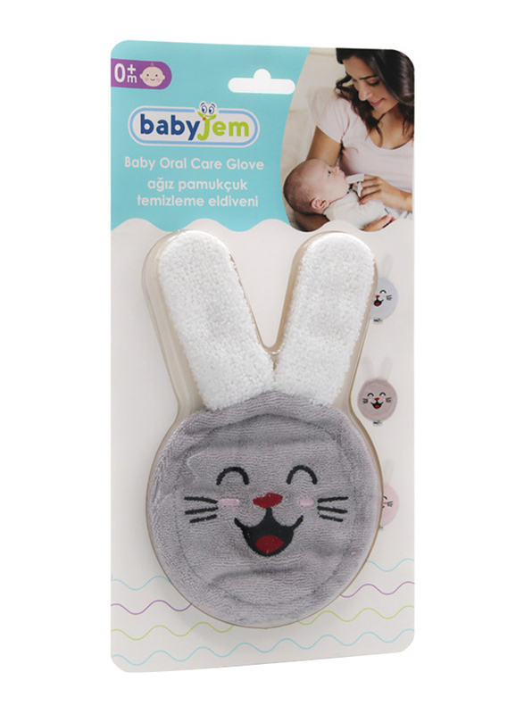 Babyjem Oral Care Glove for Babies, Newborn, Grey