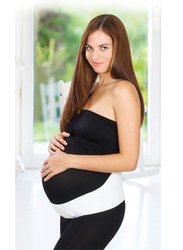 Babyjem Pregnancy Support Waist Band, White, Large
