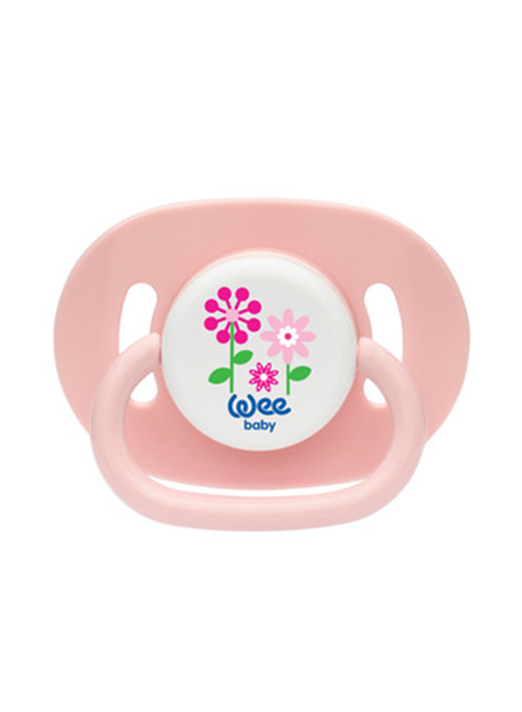 Wee Baby Opaque Oval Body Round Teat Soother, 0-6 Months, Pink