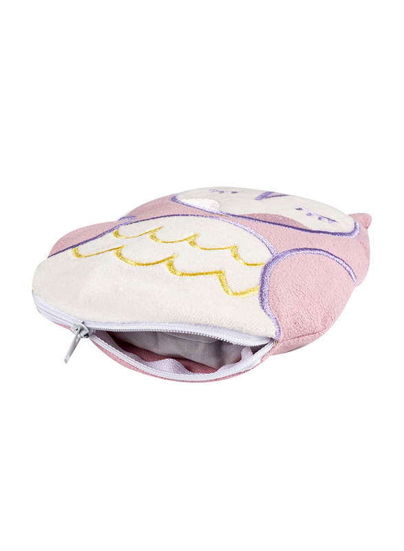 Babyjem Cherry Seeds Filled Velvet Colic Owl Shaped Pillow, Newborn, Rose