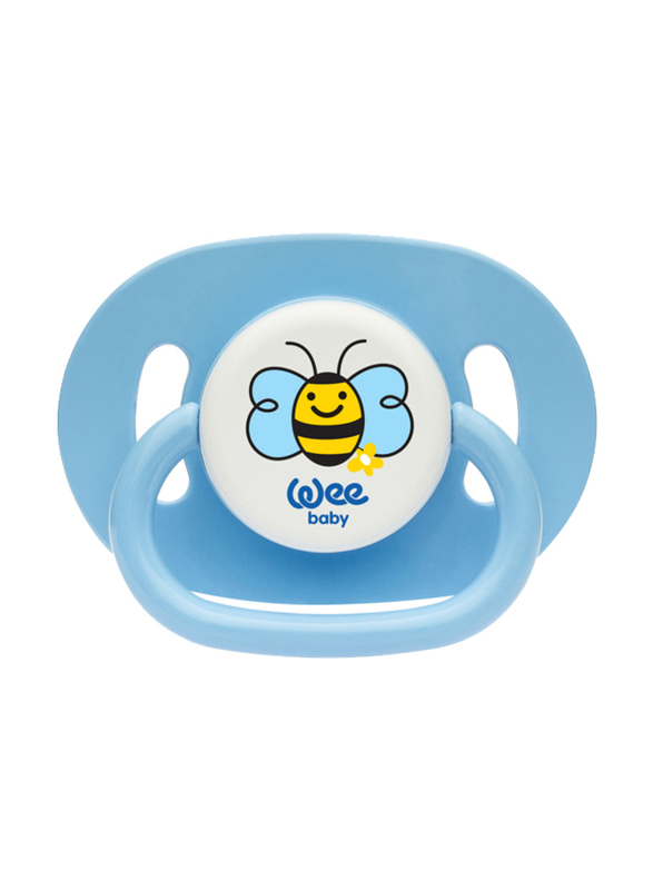 Wee Baby Opaque Oval Body Round Teat Soother, 0-6 Months, Blue