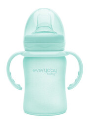 Everyday Baby Glass Sippy Cup Shatter Protected Baby Bottle, 150ml, Mint Green