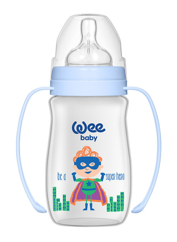 Wee Baby Classic Plus Newborn Feeding Bottle Starter Set for Baby Boys, 6-18 Months, Clear
