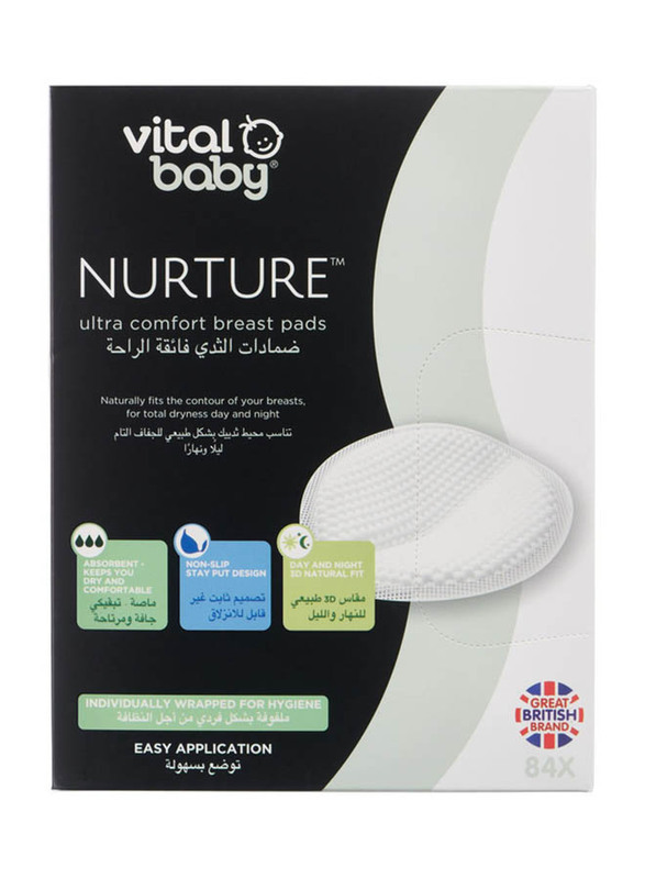 Vital Baby Nurture Ultra Comfort Disposable Breast Pads, 84 Pieces, White