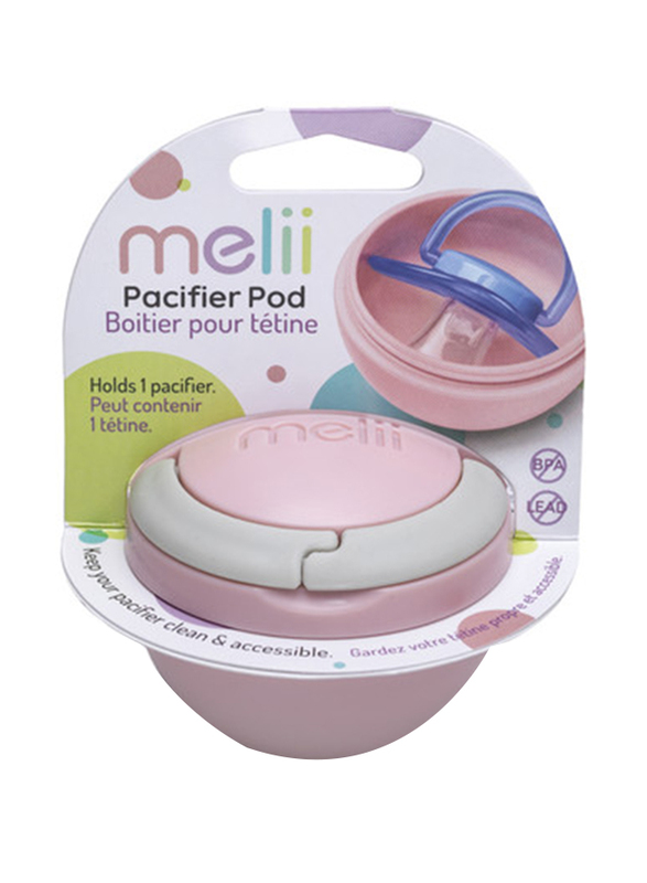 Melii Pacifier Pod, Pink/Grey