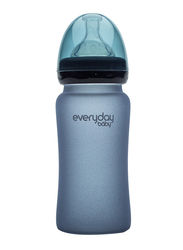 Everyday Baby Glass Heat Sensing Baby Bottle, 240ml, Blueberry