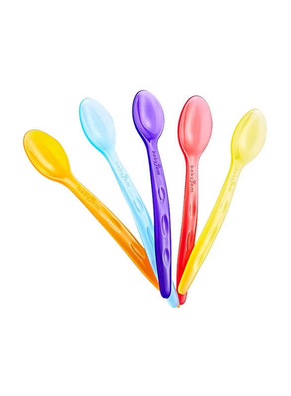Babyjem Transparent Cup Spoon, 5 Pieces, 4+ Months, Multicolour