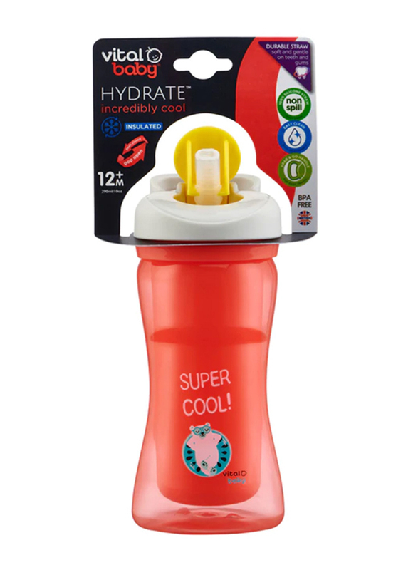 Vital Baby Hydrate Incredibly Cool Insulated Sipper 290ml, Orange
