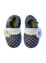 Rose et Chocolat Polka Dot Daisy Classic Shoes, 0-6 Months, Navy