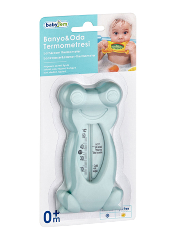 Babyjem Frog Bath & Room Thermometer for Babies, Newborn, Turquoise