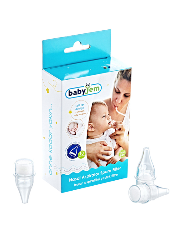 Babyjem 10-Piece Nasal Aspirator Refill for Babies, Newborn, Transparent