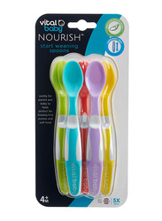 Vital Baby Nourish Start Weaning Silicone Spoons, 5-Piece, Multicolour