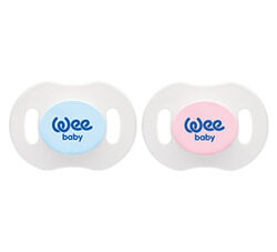 Wee Baby Soft Silicone Night Soother with Cap, 6-8 Months, Assorted Colour