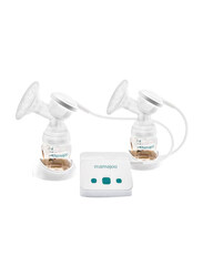 Mamajoo Electronic USB Double Breast Pump & Feeding Bottle, 1 x 150ml & 1 x 250ml, Clear/White