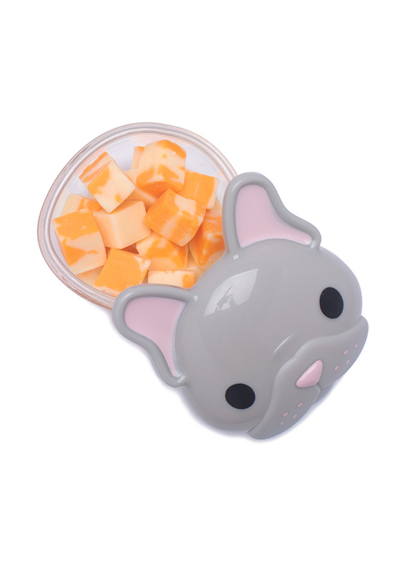 Melii Bulldog Snack Container, Grey