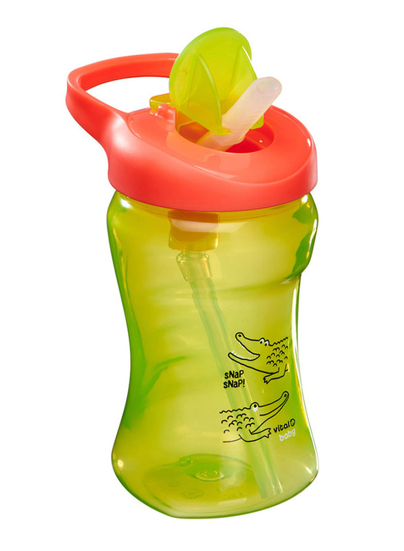 Vital Baby Hydrate Sippy Straw 340ml, Green/Orange