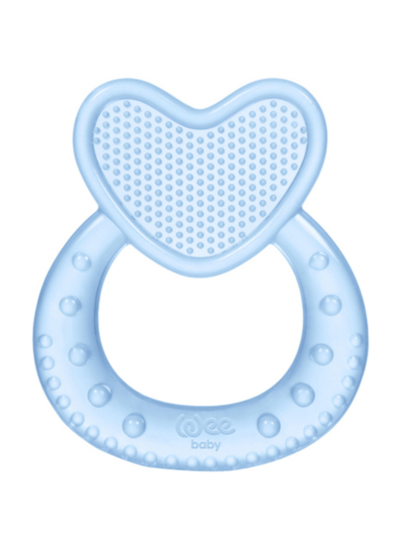 Wee Baby Heart Shaped Silicon Teether, 6+ Months, Blue