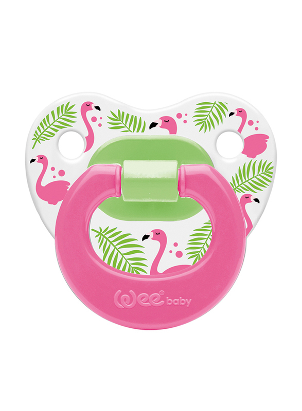Wee Baby Patterned Body Orthodontic Soother, 0-6 Months, Green/Pink