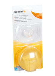Medela Contact Nipple Shields, 2 Pieces, Large, Clear