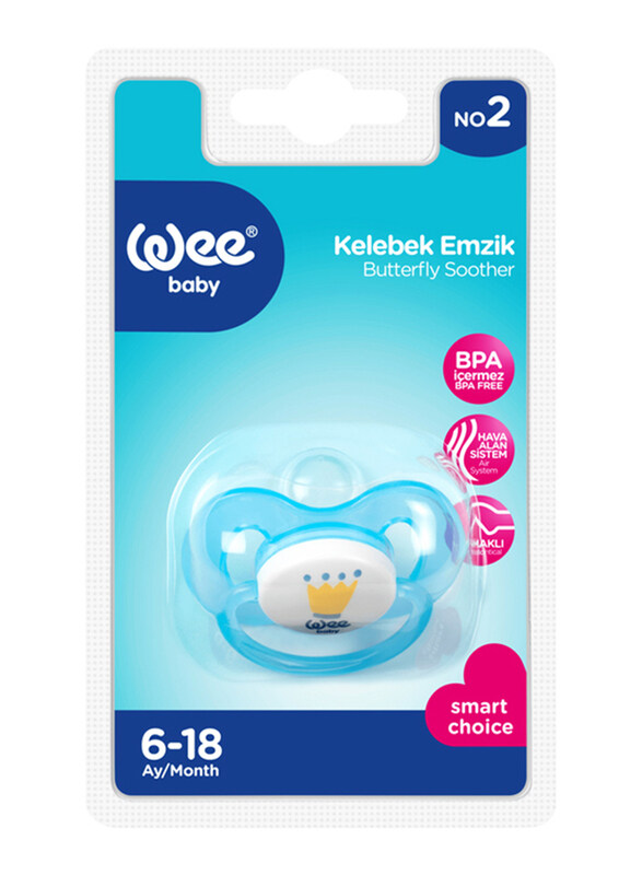 

Wee Baby Butterfly Orthodontic Teat Soother, 6-18 Months, Blue
