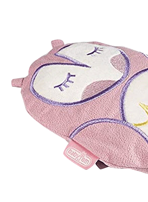 Babyjem Cherry Seeds Filled Velvet Colic Owl Shaped Pillow, Newborn, Rose