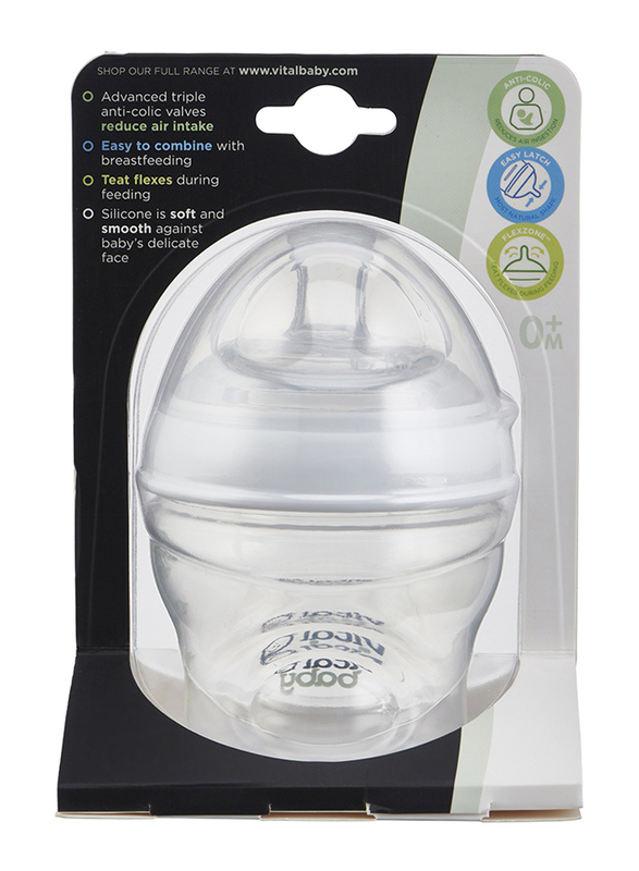 Vital Baby Nurture Breast Like Feeding Bottles 150ml, Clear